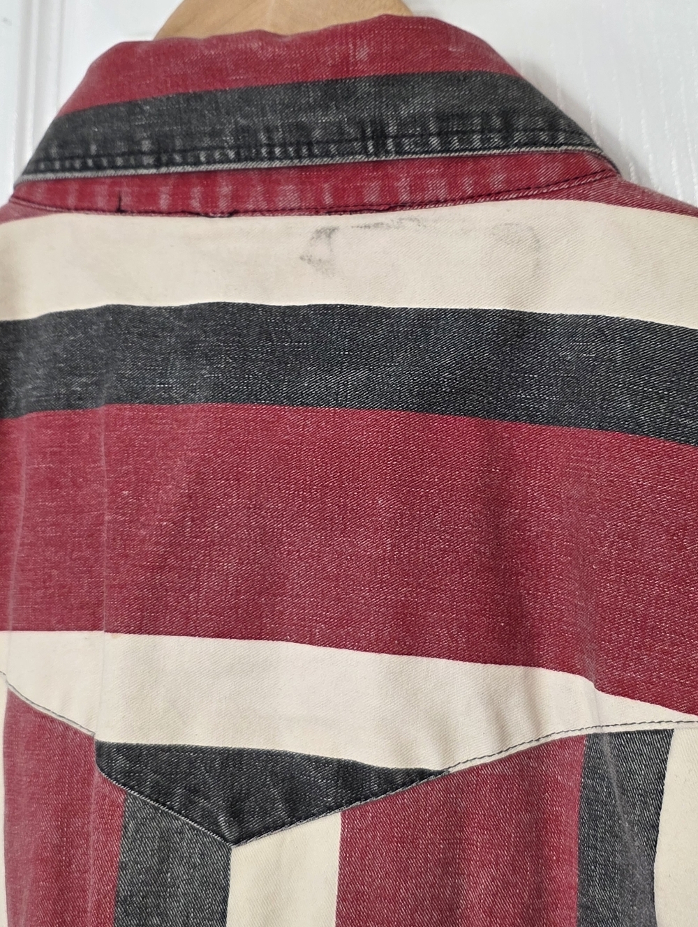 Vintage 90s Wrangler Western Striped Brushpopper Button-Down XL - Picture 6 of 7